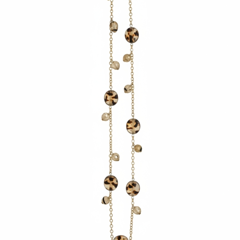 Elegant Gold and Brown Necklace